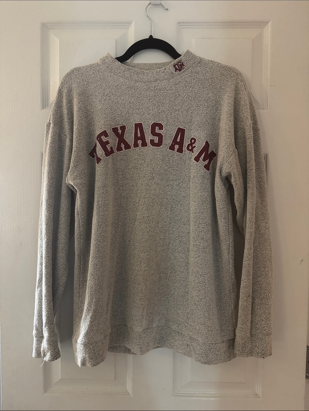 PINK Victoria's Secret Light Gray Crewneck with Maroon Texas A&M Arch